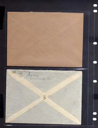 B718 2x SBZ Brief Gebühr bezahlt 1945 Schkeuditz am Oberbürgermeister in Halle S
