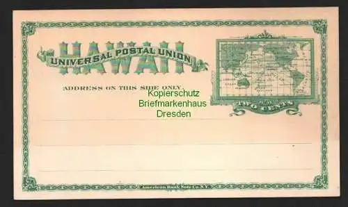 B7259 Ganzsache Hawaii Two Cents um 1884