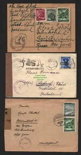 B7253 3x Brief Karte Zenur Österreich 1946 1947 1949