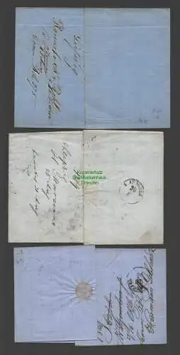 B7679 3x NDP Faltbrief ohne Inhalt Leipzig 1869 1870 nach Reichenbach V.