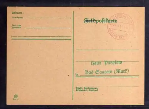 B809 SBZ Postkarte Gebühr bezahlt 1945 Velten bei Berlin