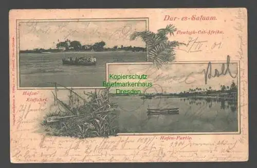 B7890 Deutsch Ostafrika DOA AK Dar-Es-Salaam 1901 Hafen Einfahrt Partie