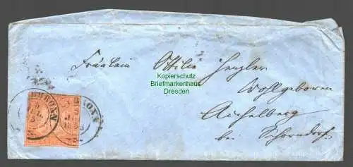 B7956 AD Württemberg kleiner Brief Heilbronn 1858 mit K. Württ. Fahrend Postamt