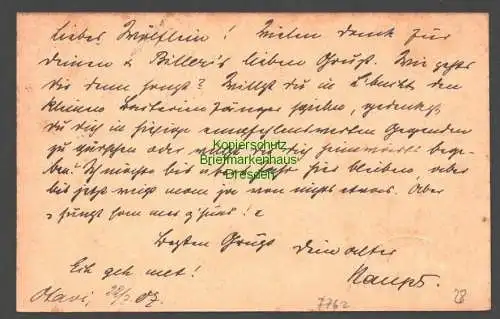 B7762 Deutsch Südwestafrika Feld-Postkarte Otavi 1907 nach Lüderitzbucht