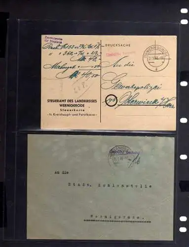 B831 6x SBZ Brief Karte Gebühr bezahlt 1945 Wernigerode Steueramt Gewerbepolizei