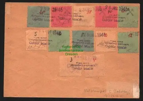 B8324 SBZ Lokalausgabe Großräschen 1-12 Satzbrief mit Notstempel c Letzttag