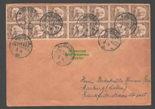 B7899 Deutsch Ostafrika DOA Brief Morogoro 14x 2 1/2 Heller 1908 nach Marburg