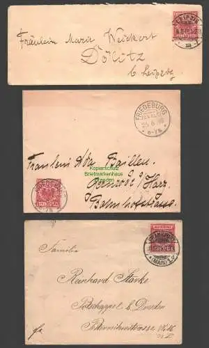 B7687 3x Deutsches Reich Brief 47 Leipzig 1899 Friedeburg Saale 1898 Frankfurt