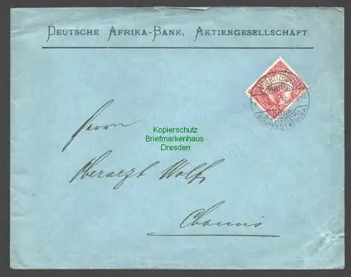 B7773 Deutsch Südwestafrika Brief Lüderitzbucht Channis Bethanien 1908 vorgedr