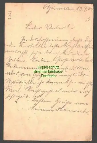 B7769 Deutsch Südwestafrika Feld-Postkarte Okahandja 1904 nach Hamburg