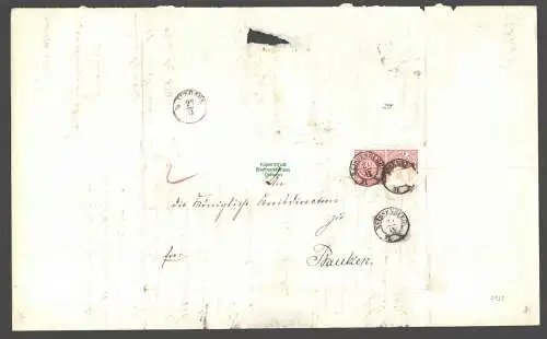 B7939 NDP 2x16 Faltbrief Weissenberg 1871 an Königliche Kreisdirektion Bautzen