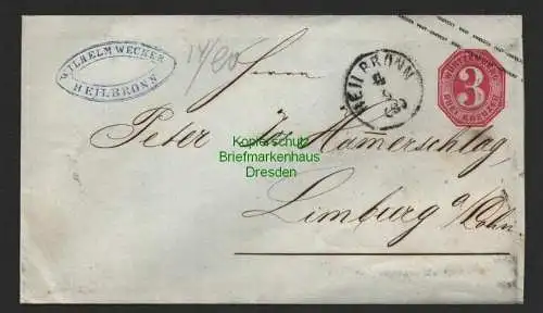 B8639 Württemberg Ganzsache Heilbronn um 1870 Wilhelm Wecker