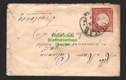 B8633 DR 19 grosses Brustschild Colmar Hufeisenstempel 1872 nach Strasbourg