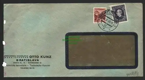 B8793 Slovakei Otto Kunz Bratislava 1942 verschiedene Zensur Stempel OKW