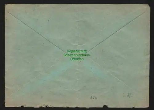 B8511 Brief Sächsische Schwärzung Dresden 15.6.1945 Ortsbrief Radebeul