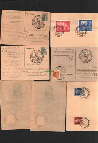 B8580 7 Belege Alliierte Besetzung 1947 Kiel Briefmarkenausstellung Ganzsache Zu