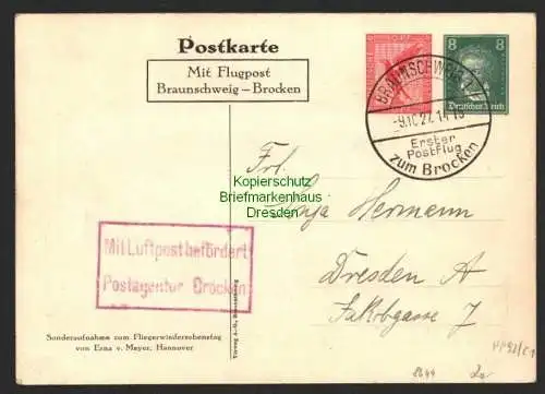 B8644 DR Privatganzsache PP 92 C01 1927 Generalfeldmarschall Hindenburg