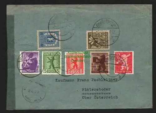 B8359 SBZ 1-7A Grossräschen Brief 2.10.46 nach Ober Österreich Zensur Civil Mail