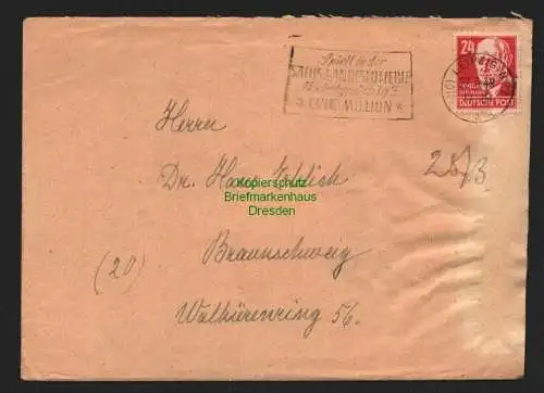 B8394 SBZ Brief Sowjetische Zensur 5401 Leipzig 1948 nach Braunschweig