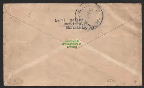 B8924 DR Brief Deutsche Luftpost 1935 Berlin nach Sofia Bulgarien