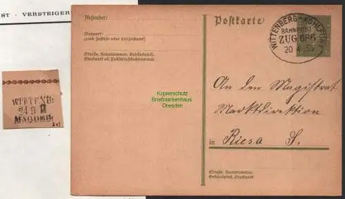 B8872 DR Postkarte Bahnpost Wittenberg - Kohlfurt 1933 Wittenb. Magdeb. um 1875