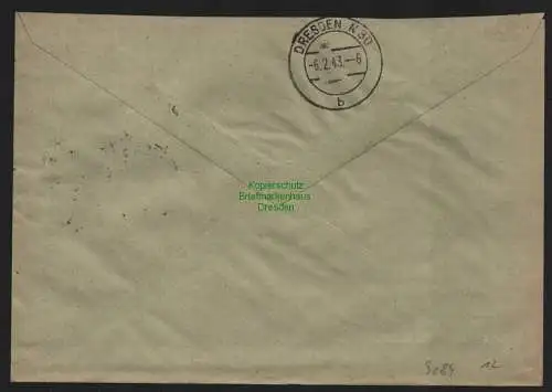 B9084 R-Brief Gebr. Hörmann A.-G. Berlin 28 b 1943 Willy Kienapfel Lebensmittel-