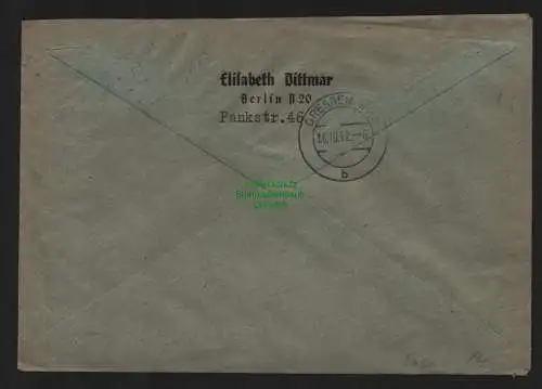 B9061 R-Brief Gebr. Hörmann A.-G. Berlin 20 b 1942 Elisabeth Dittmar