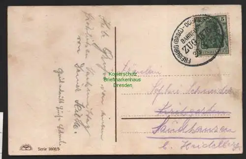 B8843 DR Postkarte Bahnpost Freiburg Breisgau Donaueschingen 1915 Soldat Zigarre