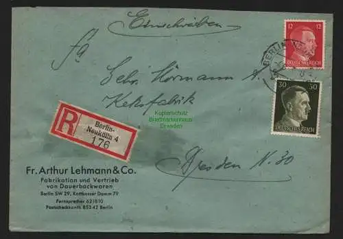 B9146 R-Brief Gebr. Hörmann A.-G. Berlin Neukölln 3 a 1943 Fr. Arthur Lehmann &