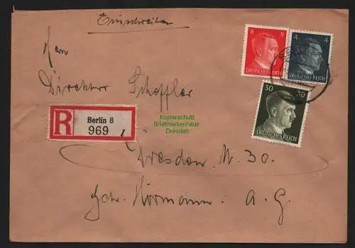 B9134 R-Brief Gebr. Hörmann A.-G. Berlin 8 l 1943 Heinrich Post