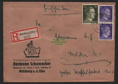 B9586 R-Brief Gebr. Hörmann A.-G. Mühlberg (Elbe) 1 602  Hermann Schumacher