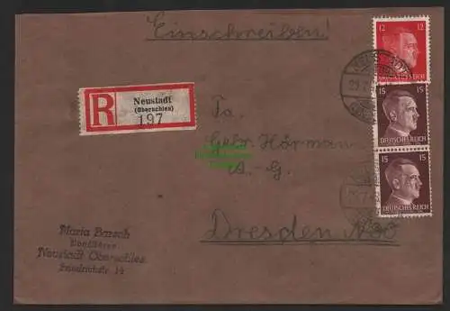 B9619 R-Brief Gebr. Hörmann A.-G. Neustadt (Oberschles) 197 Maria Barsch 1943