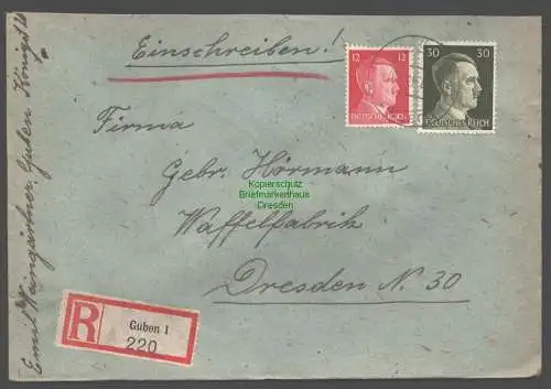 B9392 R-Brief Gebr. Hörmann A.-G. Guben 1 1943 Emil Weingärtner