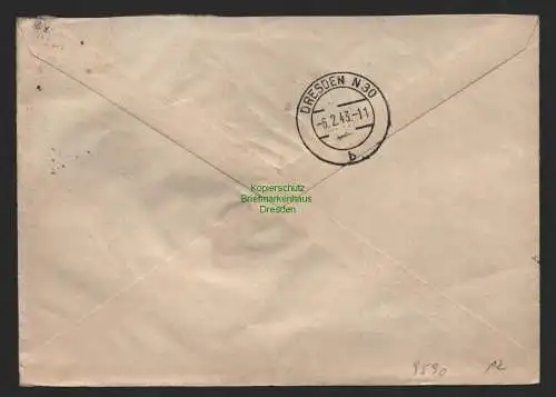 B9590 R-Brief Gebr. Hörmann A.-G. München 13 a N. Bader 1943 Fleisch Wurstwaren