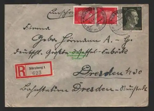 B9632 R-Brief Gebr. Hörmann A.-G. Nürnberg 1 Walter Korn 1943 Schokoladen, Eis