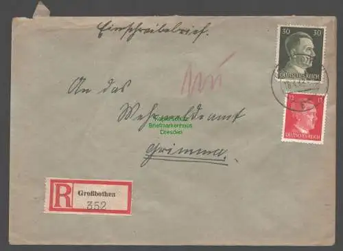 B9387 R-Brief Gebr. Hörmann A.-G.  1943  An das Wehrmeldeamt in Grimma