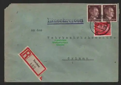 B9607 R-Brief Gebr. Hörmann A.-G. Nerchau Milda Kern 1943