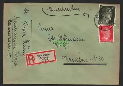 B9608 R-Brief Gebr. Hörmann A.-G. Neuhausen (Erzgeb) 273  Frieda Hänig  1943