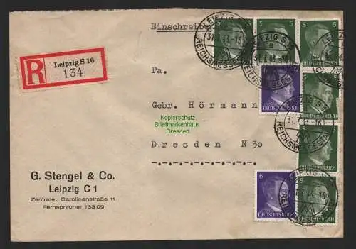 B9534 R-Brief Gebr. Hörmann A.-G. Leipzig S 16 G. Stengel & Co. 1943