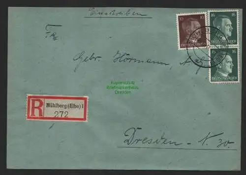 B9585 R-Brief Gebr. Hörmann A.-G. Mühlberg (Elbe) 1 272  M. Naumann 1943