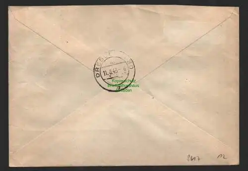 B9617 R-Brief Gebr. Hörmann A.-G. Neusalza-Spremberg 476 Franz Riese 1943 Thams