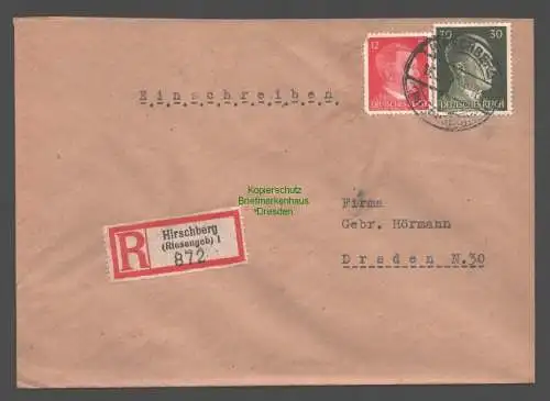 B9434 R-Brief Gebr. Hörmann A.-G. Hirschberg (Riesengeb) 1 Aulich & Nieborowski