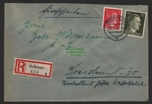 B9657 R-Brief Gebr. Hörmann A.-G. Rathenow s 451  1943