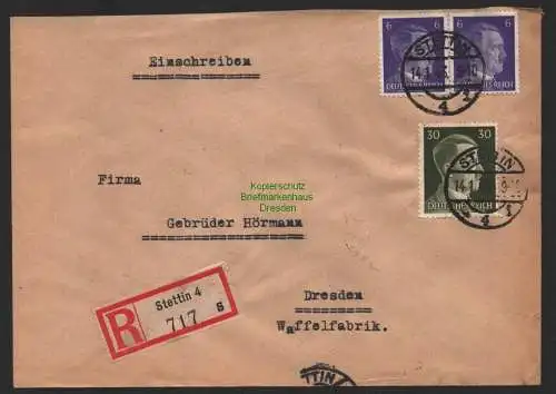 B9748 R-Brief Gebr. Hörmann A.-G. Stettin 4 s 717  Otto Robert Knoll 1943