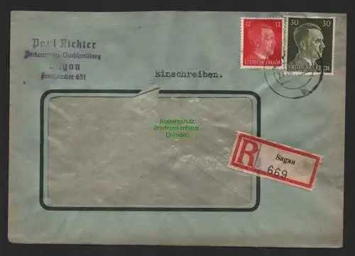 B9705 R-Brief Gebr. Hörmann A.-G. Sagan 669 Paul Richter 1943 Zuckerwaren Groß