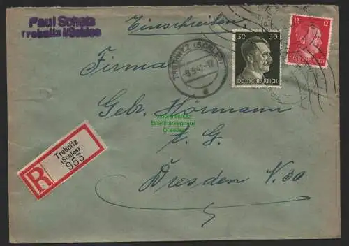 B9767 R-Brief Gebr. Hörmann A.-G. Trebnitz (Schles) Paul Scholz 1942