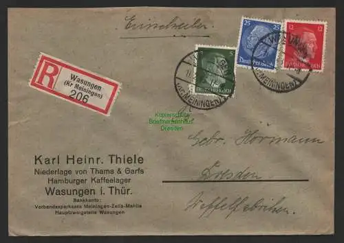 B9791 R-Brief Gebr. Hörmann A.-G. Wasungen Kr Meiningen Karl Heinr. Thiele  1943