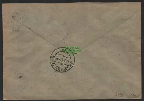 B9791 R-Brief Gebr. Hörmann A.-G. Wasungen Kr Meiningen Karl Heinr. Thiele  1943