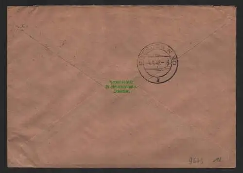 B9679 R-Brief Gebr. Hörmann A.-G. Rothau (b Graslitz) A Franz Schmucker  1942