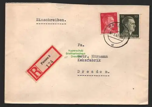 B9684 R-Brief Gebr. Hörmann A.-G. Passau 2 Brüder Buchner 1943 Haus Stadt Wien